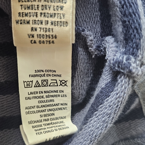 LL Bean Cotton Rugby Henley XS Grey Rainbow Stripe Granola Girl Outdoorsy Nature - Picture 11 of 13